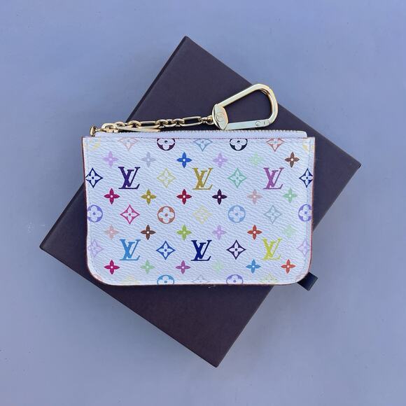 Louis Vuitton White Multicolor Key Cles Takashi Murakami Key Ring - Picture 1 of 11